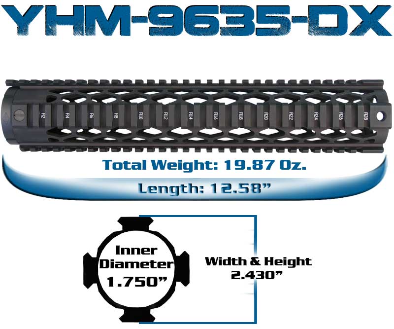 YHM Rifle Length Diamond Quad Rail