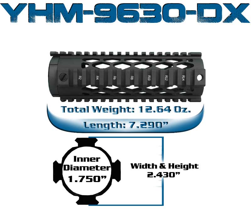 YHM Carbile Length Diamond Quad Rail